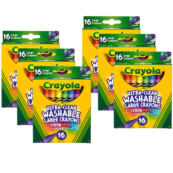 Large Washable Crayons, PK96